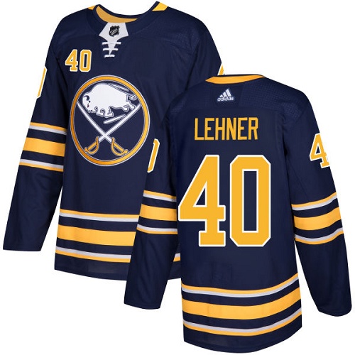 Men Adidas Buffalo Sabres #40 Robin Lehner Navy Blue Home Authentic Stitched NHL Jersey->boston bruins->NHL Jersey